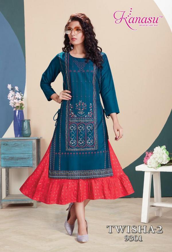 Kanasu Twisha vol 2 Rayon Designer Exclusive Kurti Collection